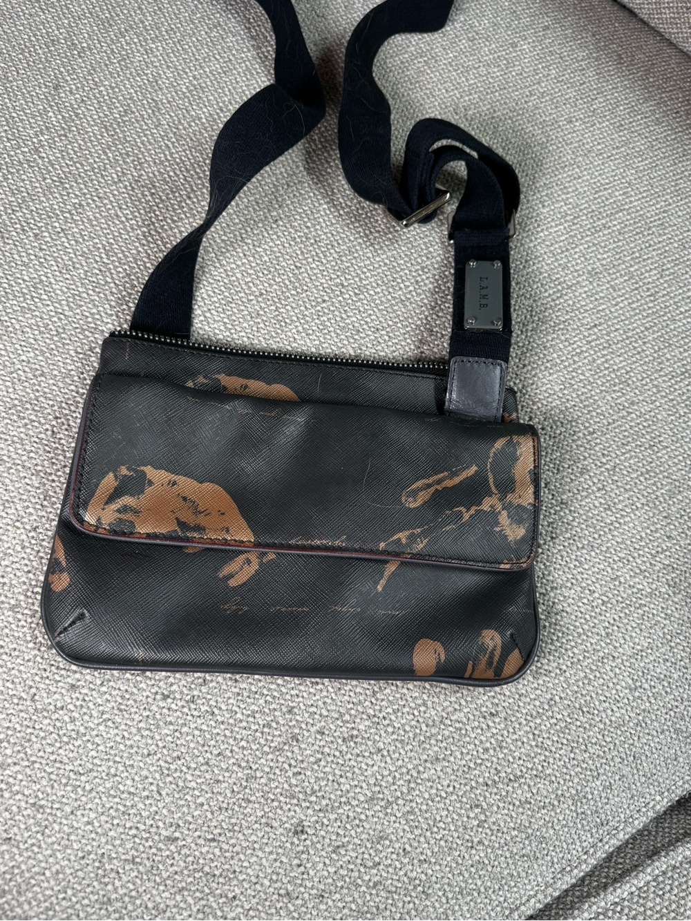 LAMB Black and Brown Crossbody Shoulder Bag